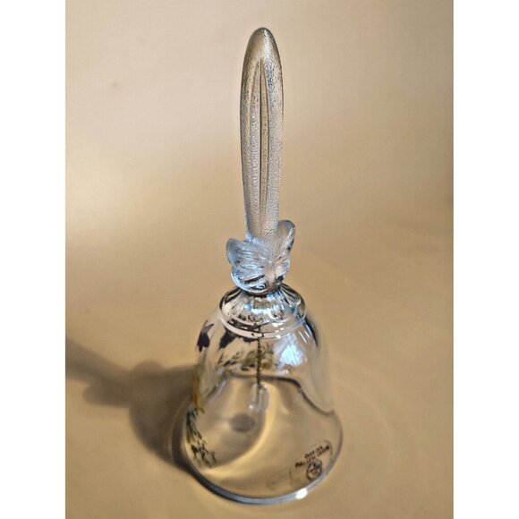 Vintage Art Crystal Glass Bell Avon Butterflies & Flowers 1990 - Picture 7 of 12